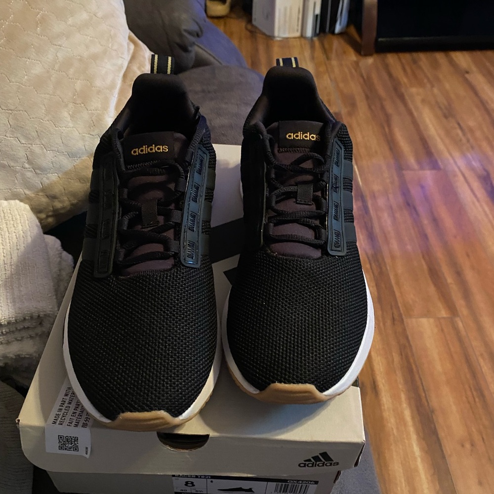 Adidas Women’s Black and Gum Sneakers